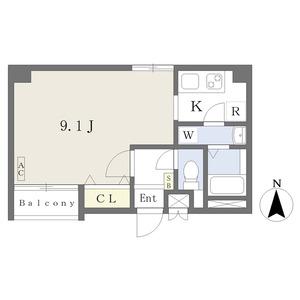 クレサス千種・M(1K/2階)の間取り写真