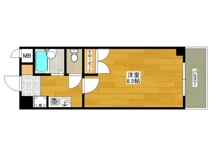 ピア江坂(1K/3階)の間取り写真