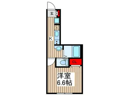 キャメル北越谷4(1K/3階)の間取り写真