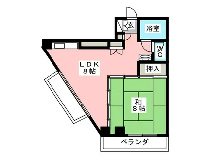 コンフォルム八幡(1LDK/2階)の間取り写真