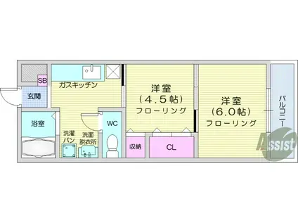 TOUSENSYA(2K/1階)の間取り写真