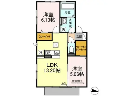 ラヴィベール(2LDK/1階)の間取り写真