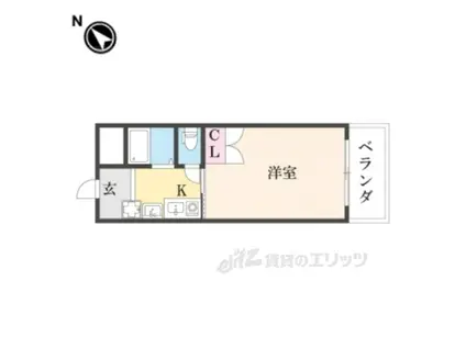 亀井弐号館(1K/2階)の間取り写真