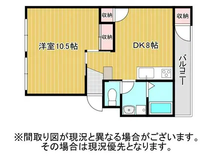 スルガハイツ8号(1DK/4階)の間取り写真