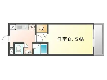 グロリアス深草(1K/3階)の間取り写真