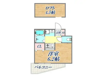 エステムコート神戸県庁前Ⅲフィエルテ(1K/7階)の間取り写真