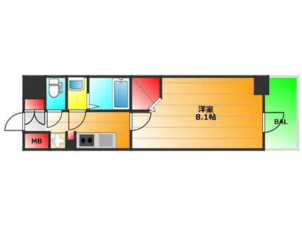 ミラージュパレス大阪ドームプロスパー(1K/2階)の間取り写真