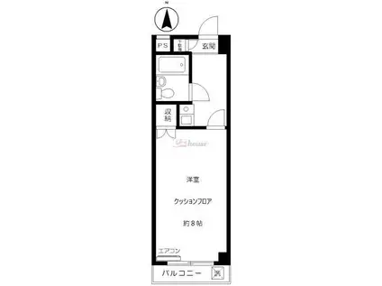 ミ・アルカサル(1K/2階)の間取り写真
