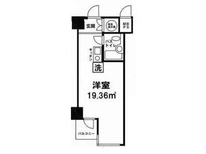 いづみハイツニュー茅場町(ワンルーム/5階)の間取り写真