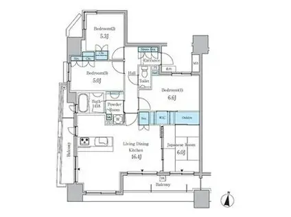 パークアクシス金山ウエスト(4LDK/7階)の間取り写真