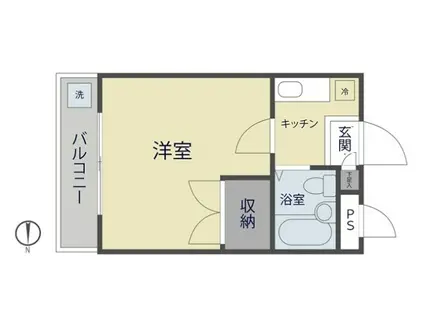 シャインハイム草加新田II(1K/2階)の間取り写真