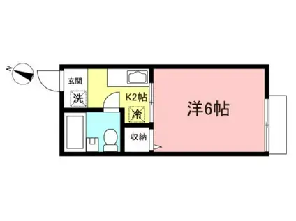 シティハイムエスポワール(1K/2階)の間取り写真