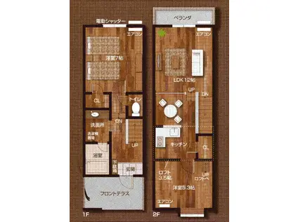 セザンヌ神野新田2(2LDK/1階)の間取り写真