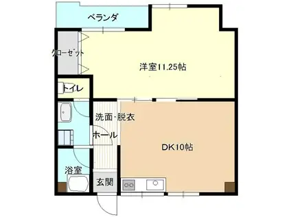 ロイヤルマンション(1LDK/4階)の間取り写真