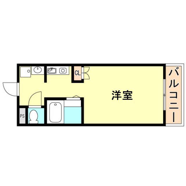 パークヒルズ神戸(ワンルーム/1階)の間取り写真