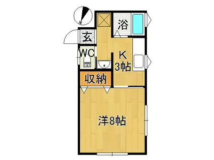 ミーツホイザァ高田(1K/2階)の間取り写真