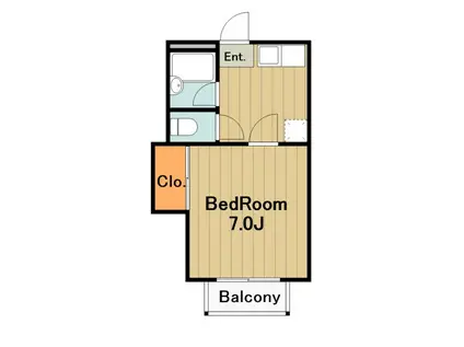 ローズコテージ(1K/1階)の間取り写真