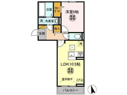 コートドゥエ(1LDK/1階)の間取り写真