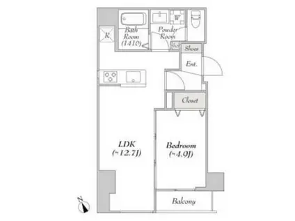 ルミーク根岸(1LDK/2階)の間取り写真