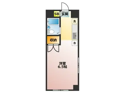 第2江川ビル(ワンルーム/2階)の間取り写真