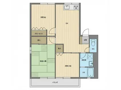 ハミングバードレトア(3DK/2階)の間取り写真