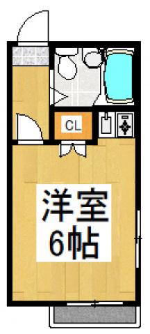 フィガロ館(ワンルーム/2階)の間取り写真