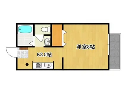 パナハイツ加藤(1K/2階)の間取り写真