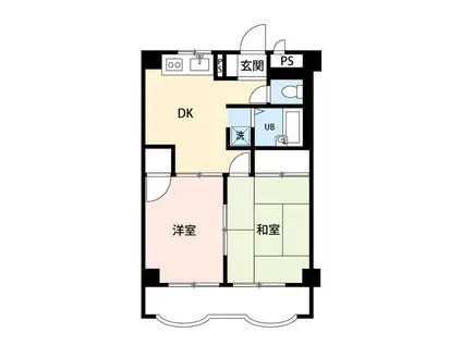 ハイム公津の杜(2DK/3階)の間取り写真