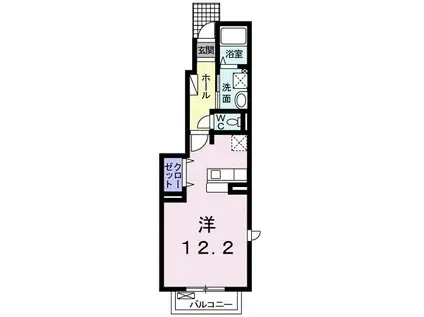 アラヤフラット(ワンルーム/1階)の間取り写真