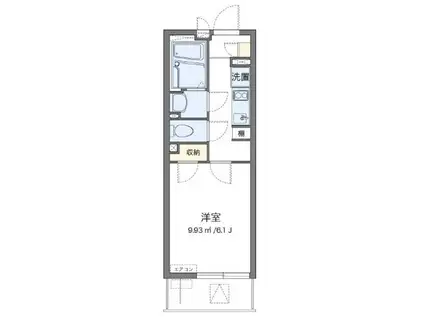 クレイノメトロノーム西川口(1K/2階)の間取り写真