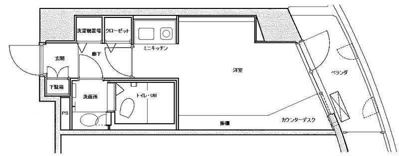 新潟ダイカンプラザ遊学館(ワンルーム/5階)の間取り写真