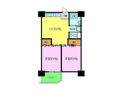 ビレッジハウス泉北栂タワー(2DK/11階)の間取り写真