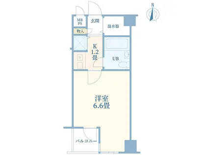 コスモ大井町(1K/4階)の間取り写真