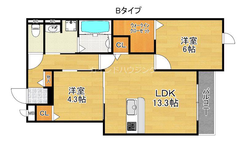 メゾン ド セリジエ(2LDK/1階)の間取り写真