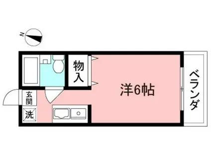 ハタノコーポ程久保I(1K/2階)の間取り写真