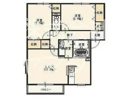 プレミール(2LDK/2階)の間取り写真