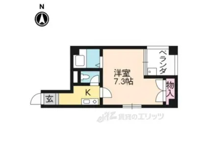 キャピタル出町(1K/1階)の間取り写真