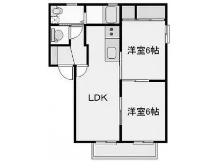 パルテール(2LDK/1階)の間取り写真