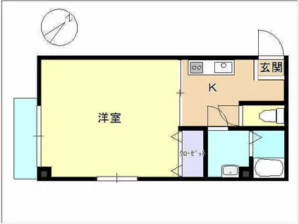 ベルフラワー(1K/3階)の間取り写真