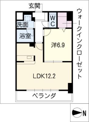 リバーコート砂田橋 II(1LDK/11階)の間取り写真