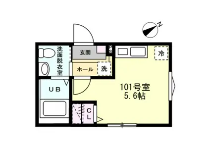 ルナソフィア(ワンルーム/1階)の間取り写真