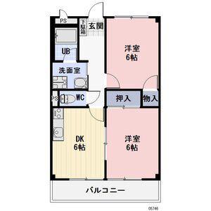 SURPLUS睦(2DK/2階)の間取り写真