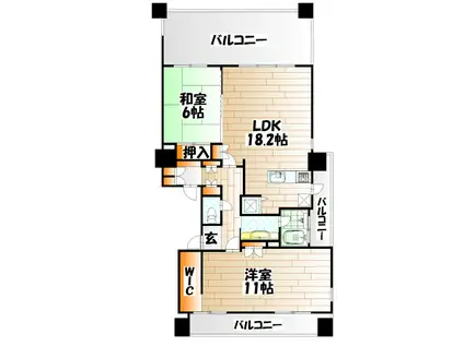 以和貴マンション金田2(2LDK/14階)の間取り写真