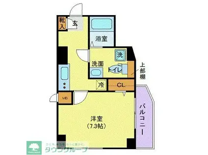 ジェノヴィア石神井台グリーンヴェール(1K/4階)の間取り写真