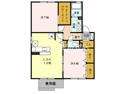 ベルツリー(2LDK/1階)の間取り写真