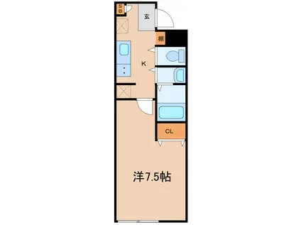 志波町アパート(1K/1階)の間取り写真