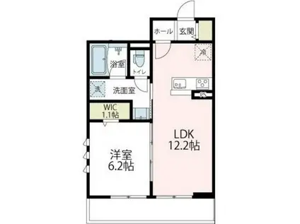 ヴァローレIII(1LDK/1階)の間取り写真