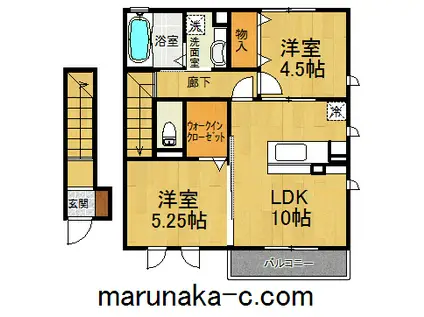 MAISON楓Ⅰ(2LDK/2階)の間取り写真