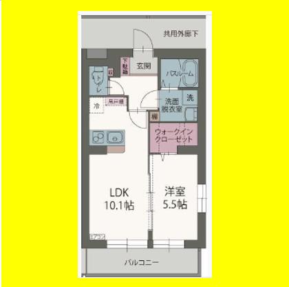 アルカディア(1LDK/2階)の間取り写真