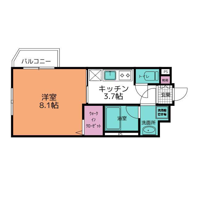フォルシア本荘(1K/2階)の間取り写真